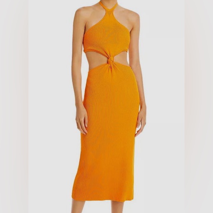 Cult Gaia Orange Cameroon Cut-Out Dress Size M